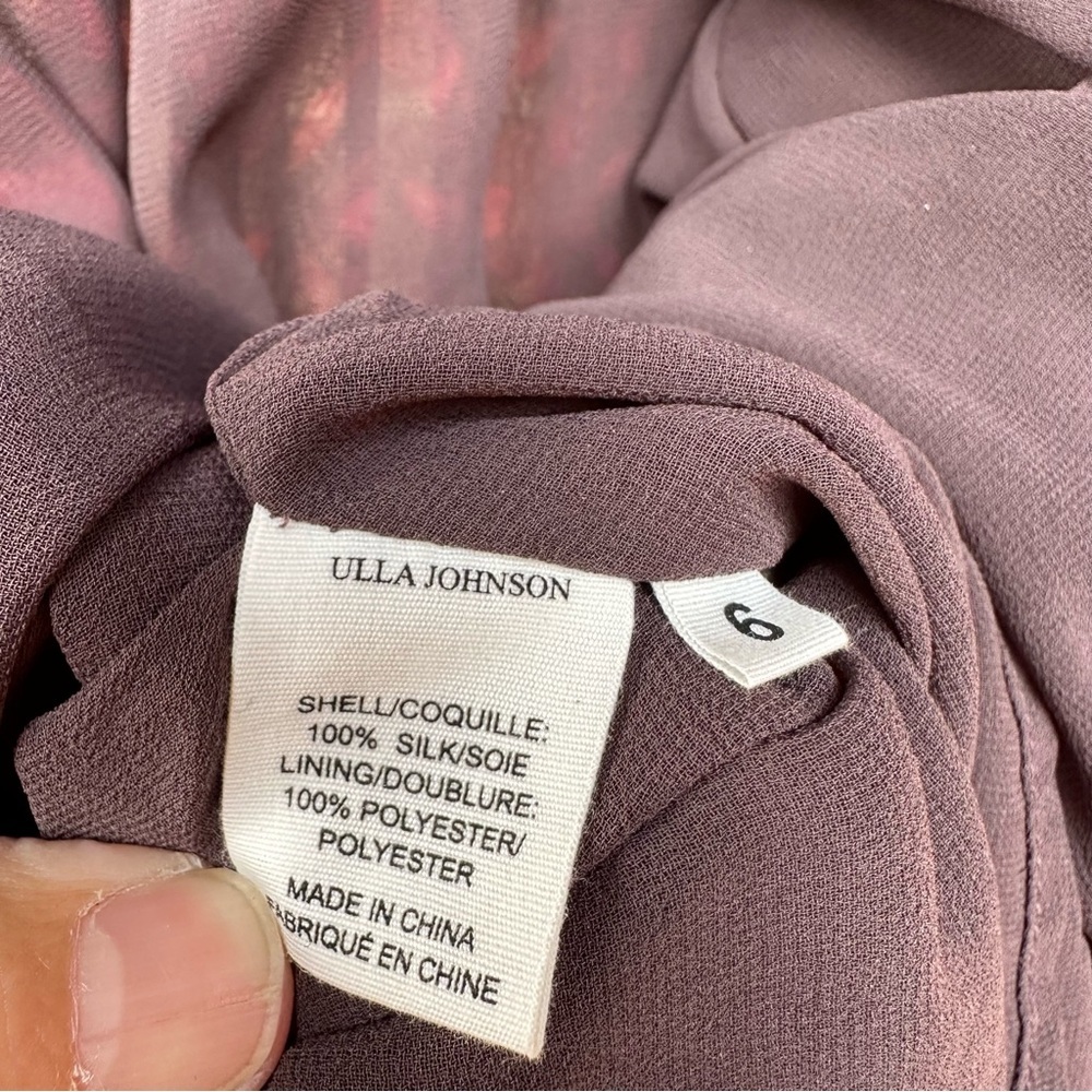 Ulla Johnson Anika Silk Midi Dress fuchsia Size 6 - Picture 11 of 15